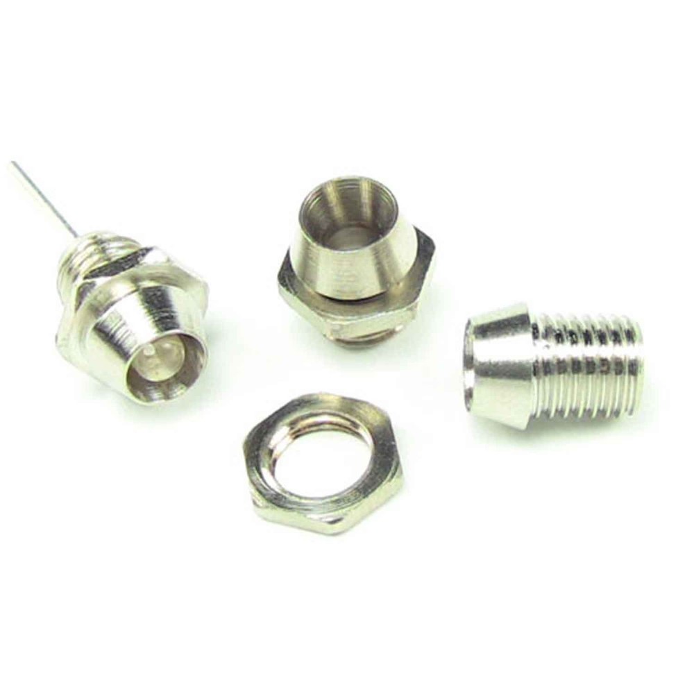 5 x 3mm LED Bezel Holder Mount Chrome / Silver Through-Hole Panel Display Case