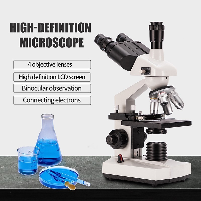 40 X -2500 X Trinocular LED Lab Compound Microscope with Double Layerwith 7-inch