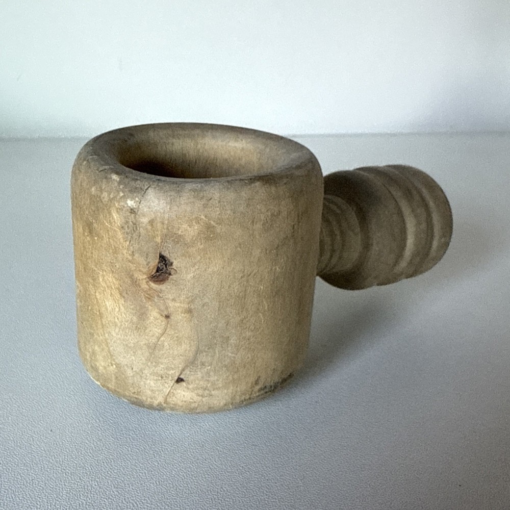 Antique Old Screw Type Wood Nutcracker Wooden Spiral Kitchen Tool