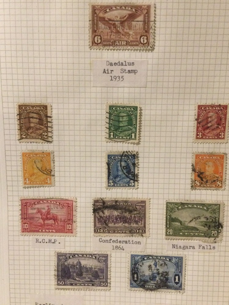 1935 Canada Stamp Collection - 12 Stamps