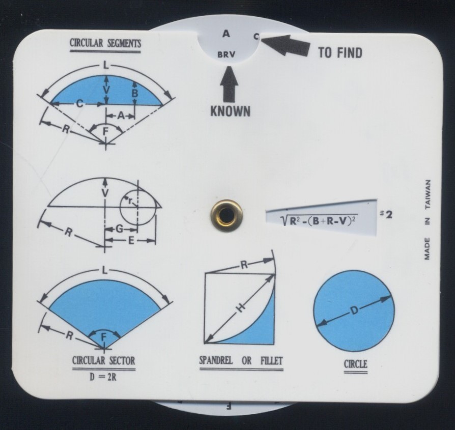 Trig Dial - Trigonometric Formulas on a Chart with Rotating Dial - NEW - Vintage
