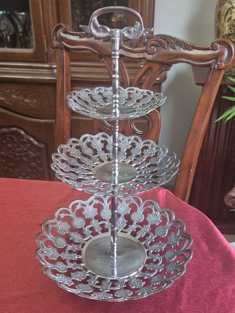 Silver Plated 3 Tier Pastry Stand