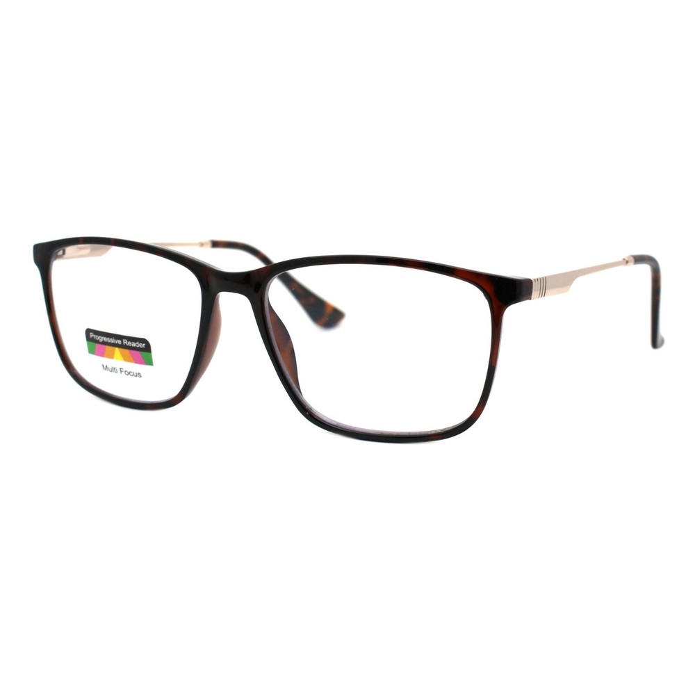 Multi-Focus Progressive Reading Glasses 3 Powers in 1 Reader Square Rectangular