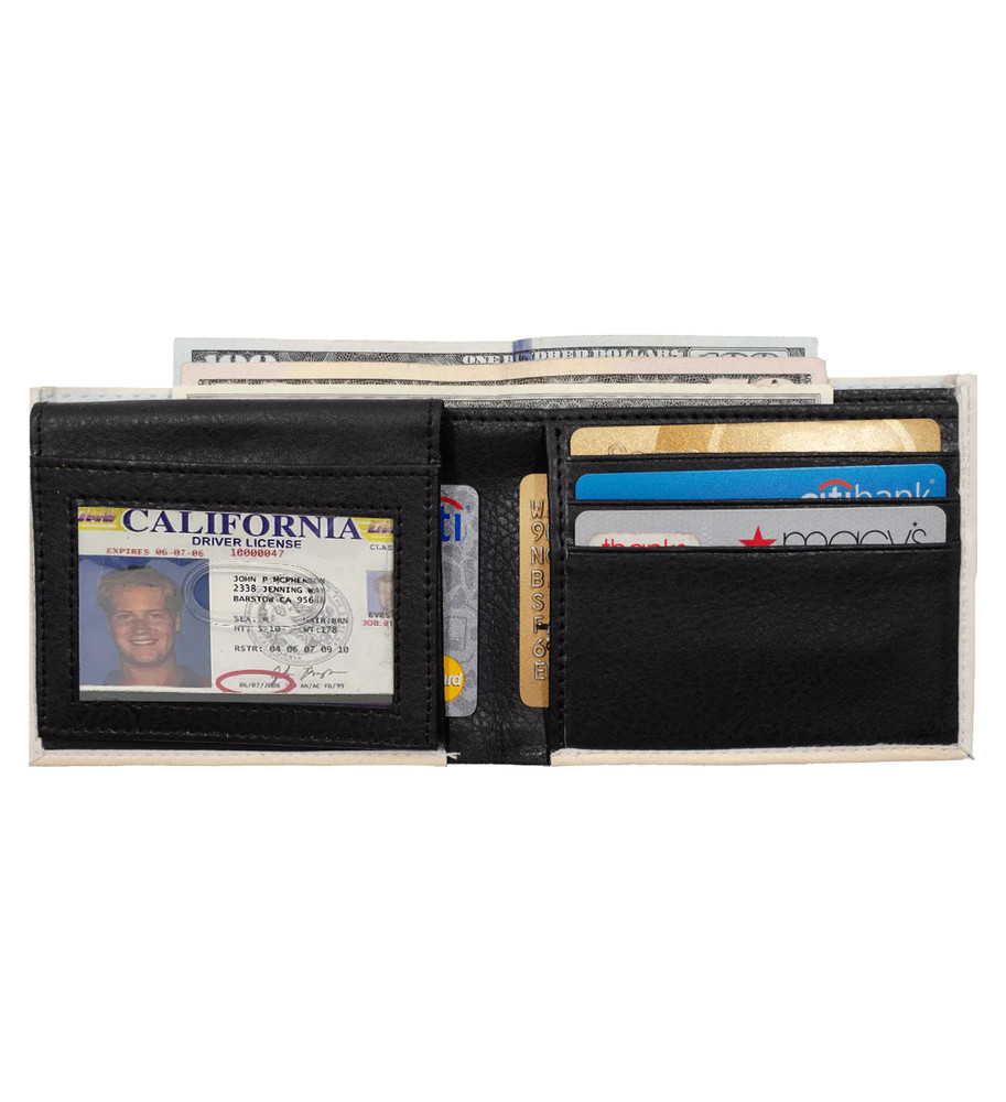 US 2 Dollar Leather Men's Bifold Wallet Double Flap Holder