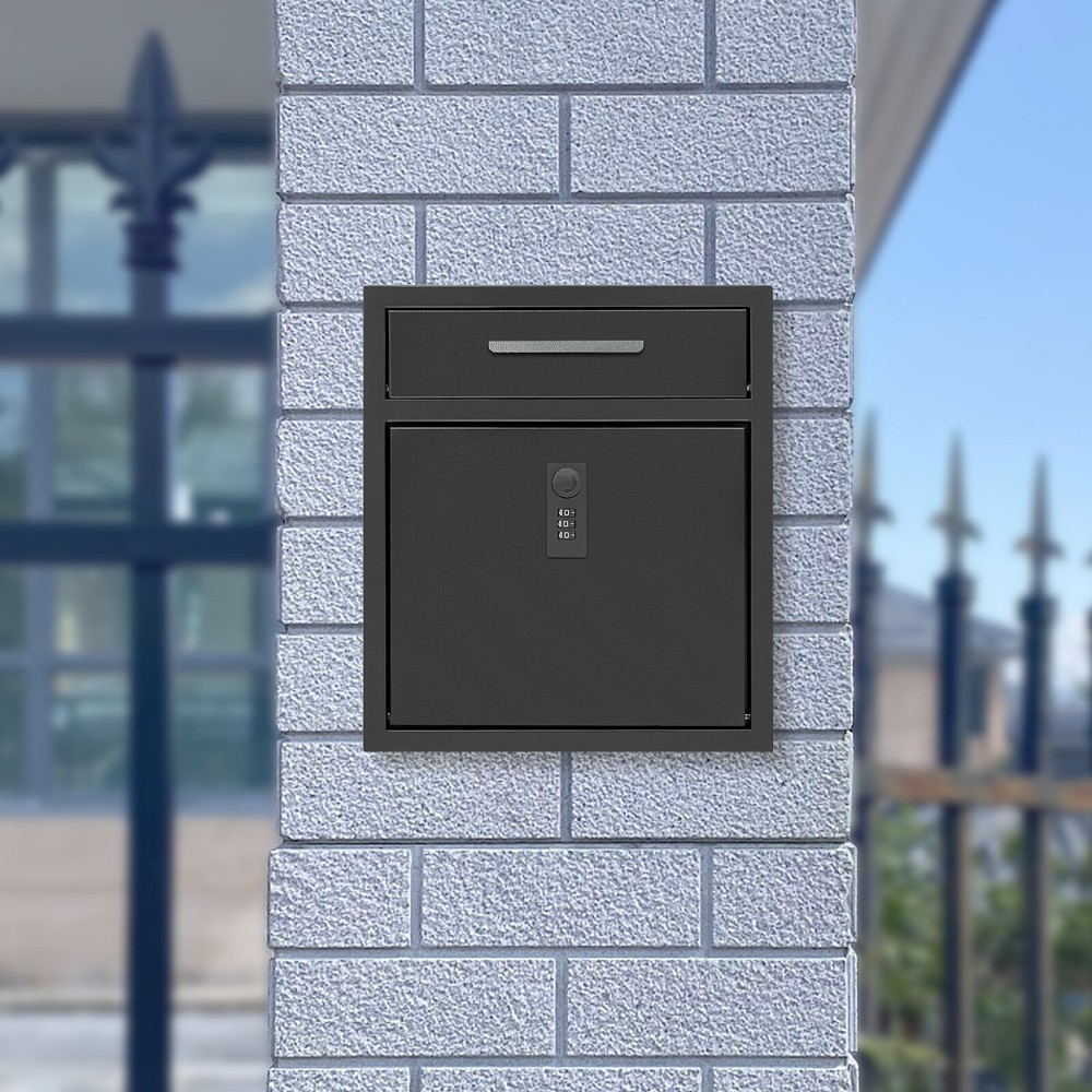 Wall Mount Locking Mailbox Outdoor Drop Box Mail Letter Post Box 10.5x4.7x12??