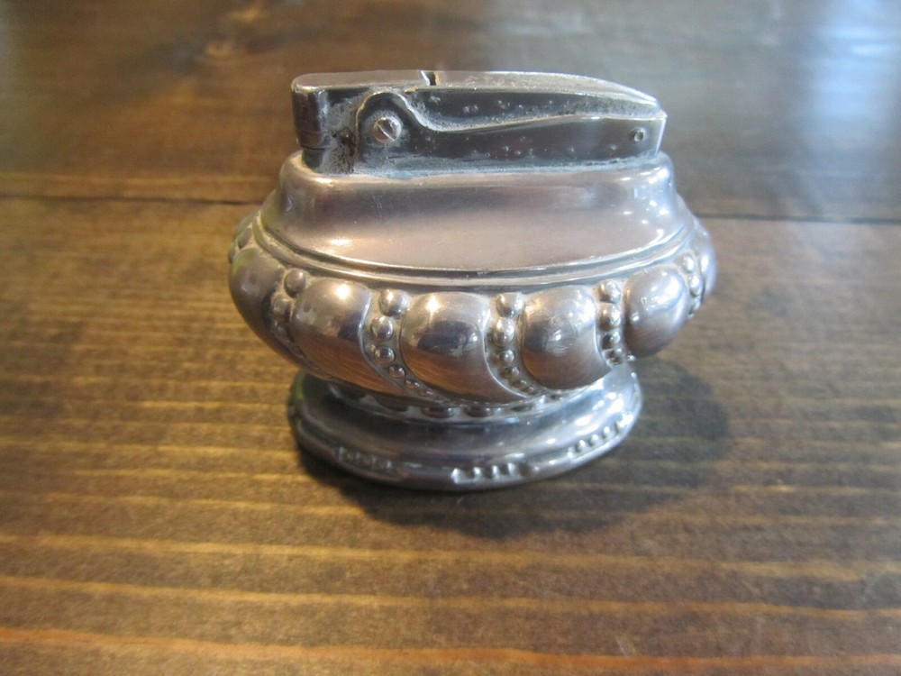 Vintage CROWN SILVER PLATED Ronson Table Lighter