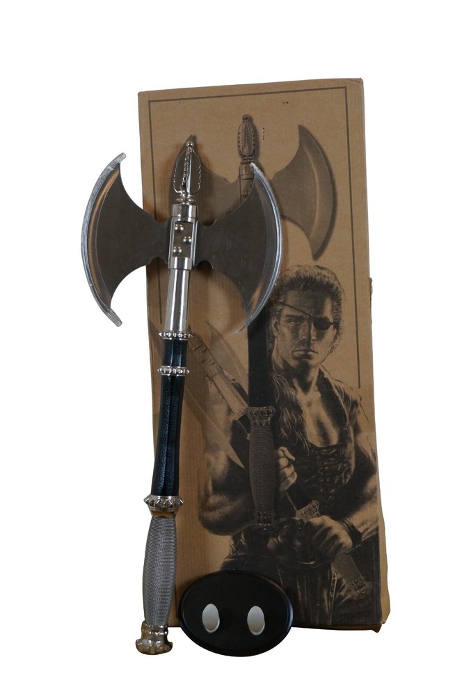 Vintage Barbarian Double Blade Axe Wall Plaque Weapon Display 21"
