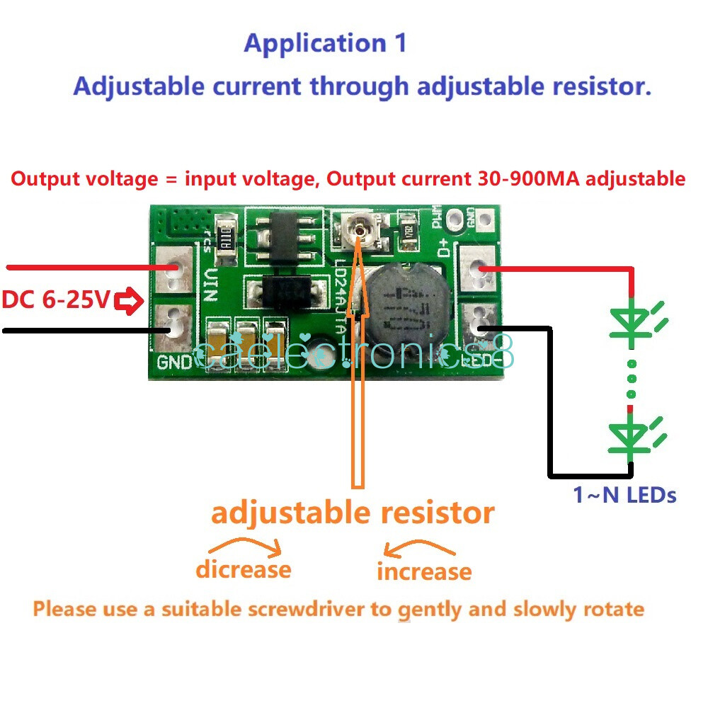 NEW DC 6-25V 20W Adjustable LED Driver PWM Controller DC-DC Step-down Constant
