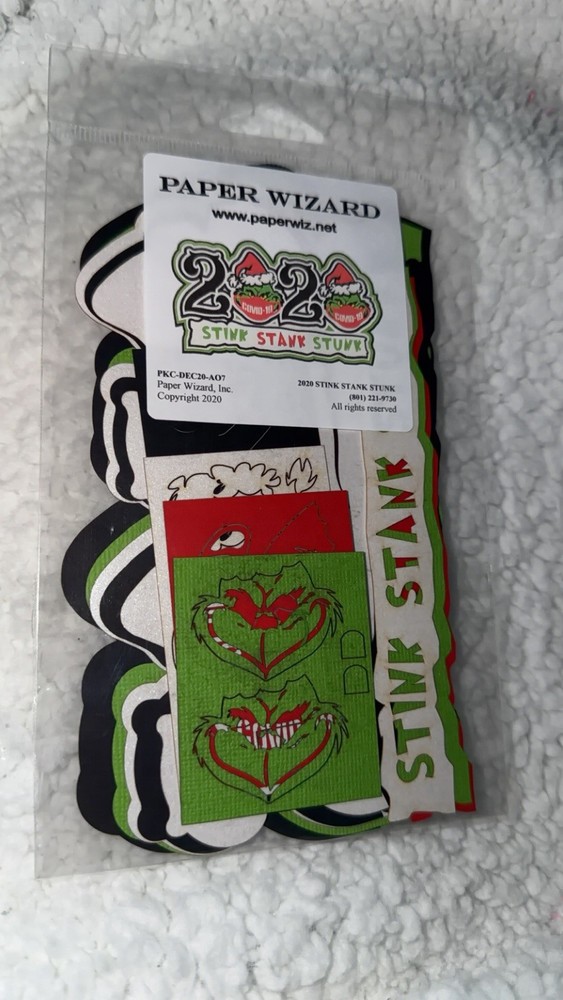Paper Wizard 3D Die Cuts - Grinch 2020 Stink Stank Stunk