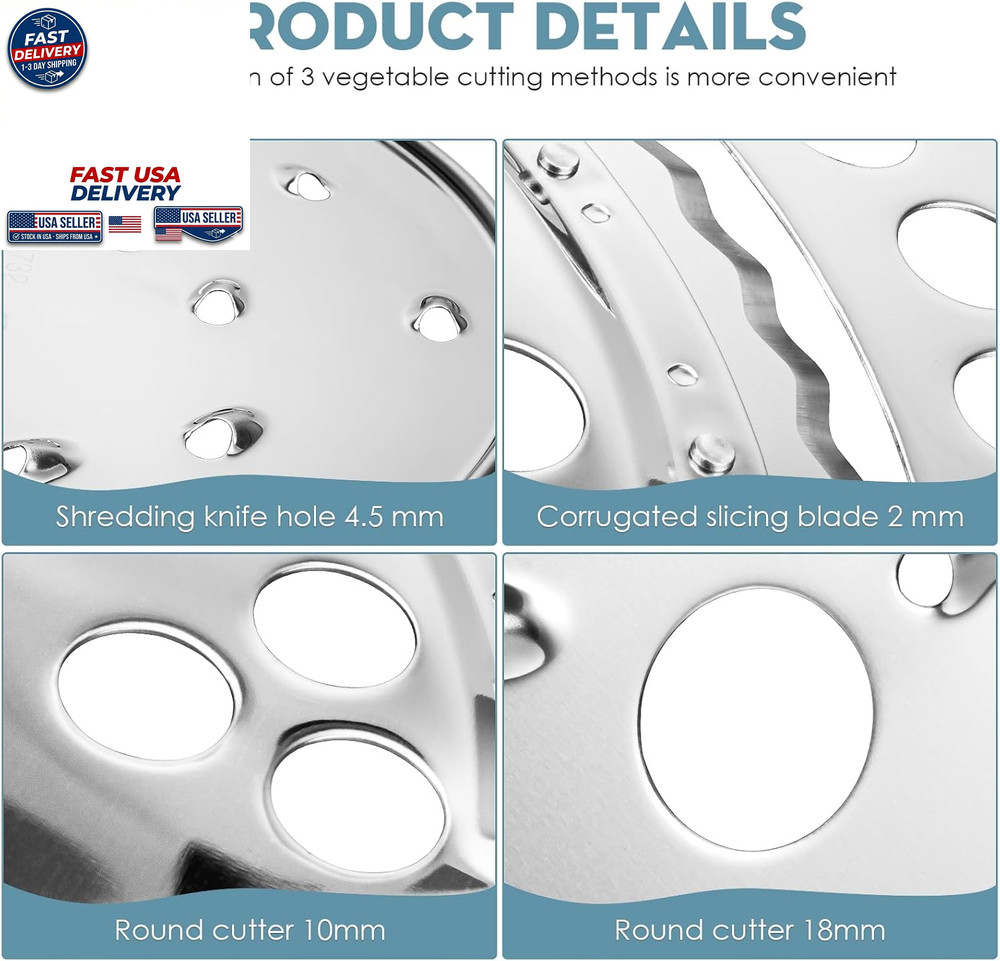 Slice Shred Disc Blade Replacement for Hamilton Beach Food Processor Compatible