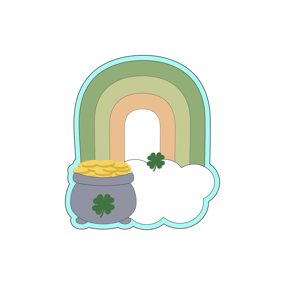 Rainbow with Pot of Gold Cookie Cutters