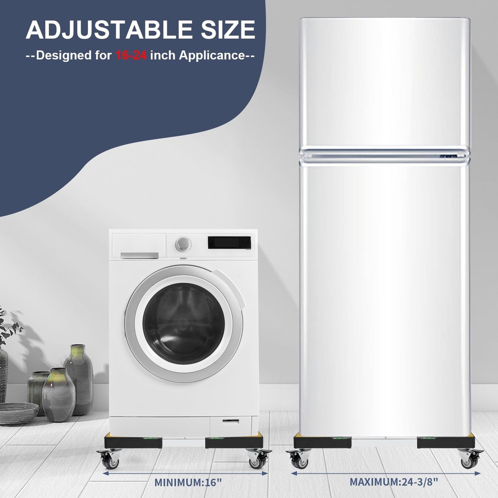 Mobile Roller with Locking Wheels, Adjustable Dolly for Washer, Fridge, Dryer