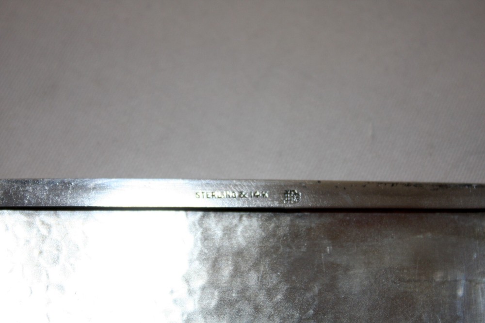 James E. Blake Co. Sterling Silver/14K Cigarette Case Monogrammed "GWK"