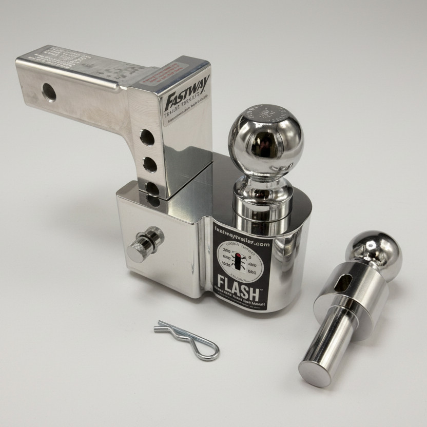 Fastway FLASH SCALE Adjustable Ball Mount 4" Drop 2" Receiver Dual Ball - 10K