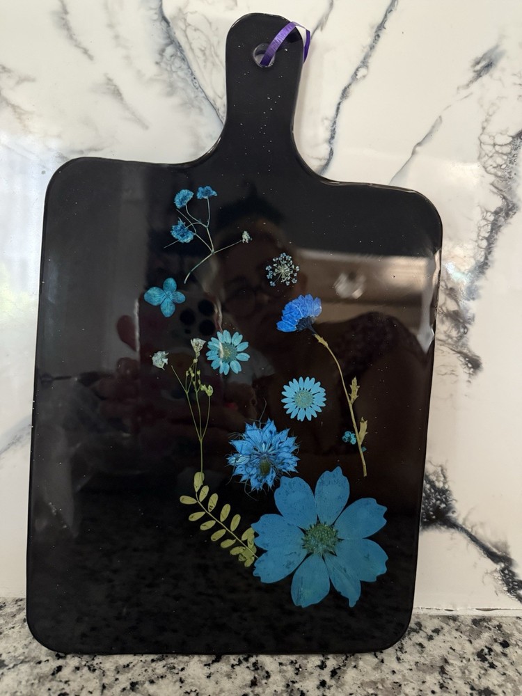 Black Floral Decorative Cutting Board