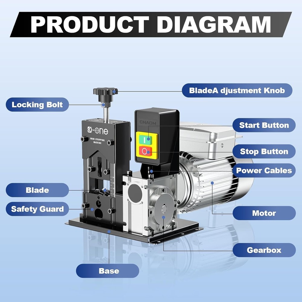 Electric Wire Stripper Machine, 0.06"-1.18" Automatic Wire Stripping Machine,...