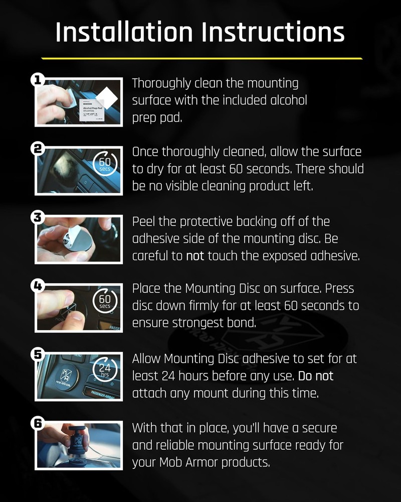 Mob Armor TabNetic Accessory Surface mounting disc, Compatible with alll Mob