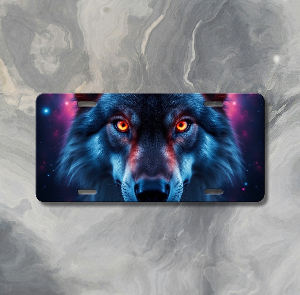Powerful Wolf License Plate Personalized Front Bumper Plate Holiday Gift