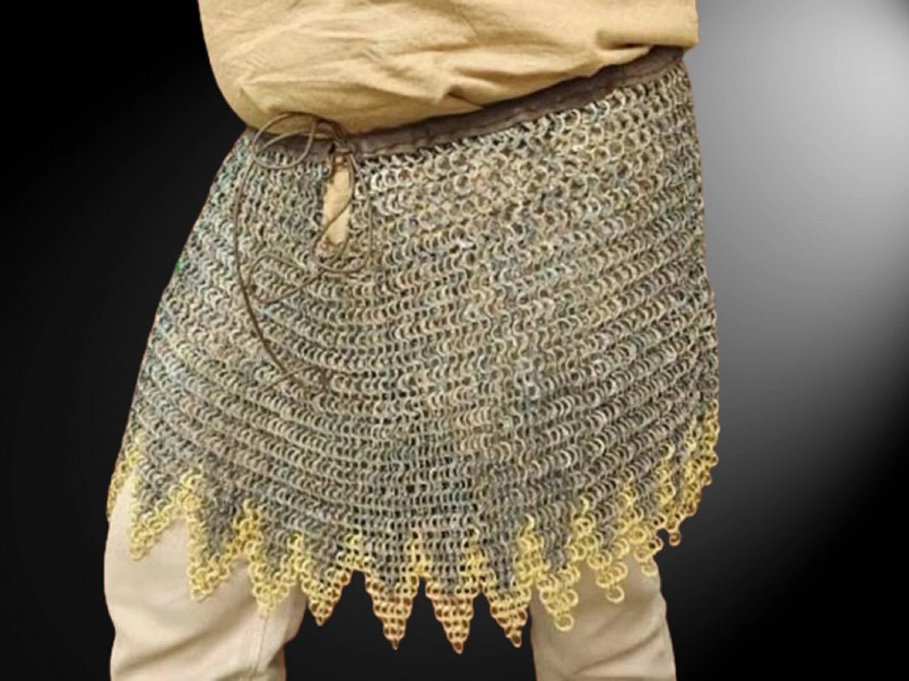 Titanium Chainmail Skirt – Brass Zig Zag Knight Armor
