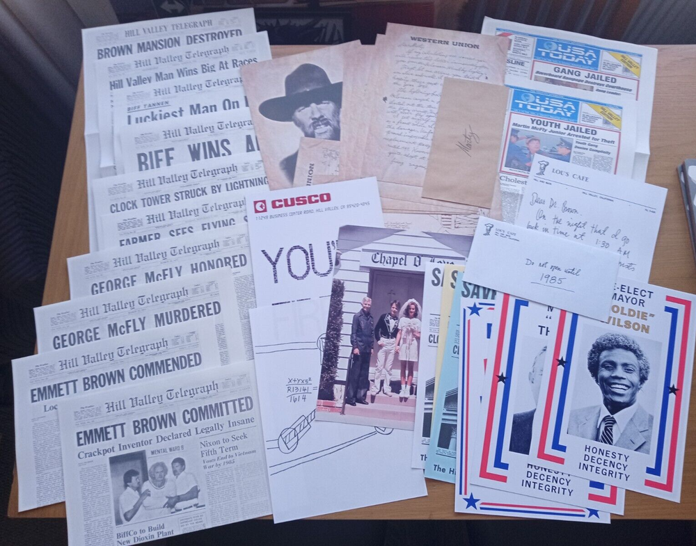Back To The Future BTTF Paper Prop Set Collection