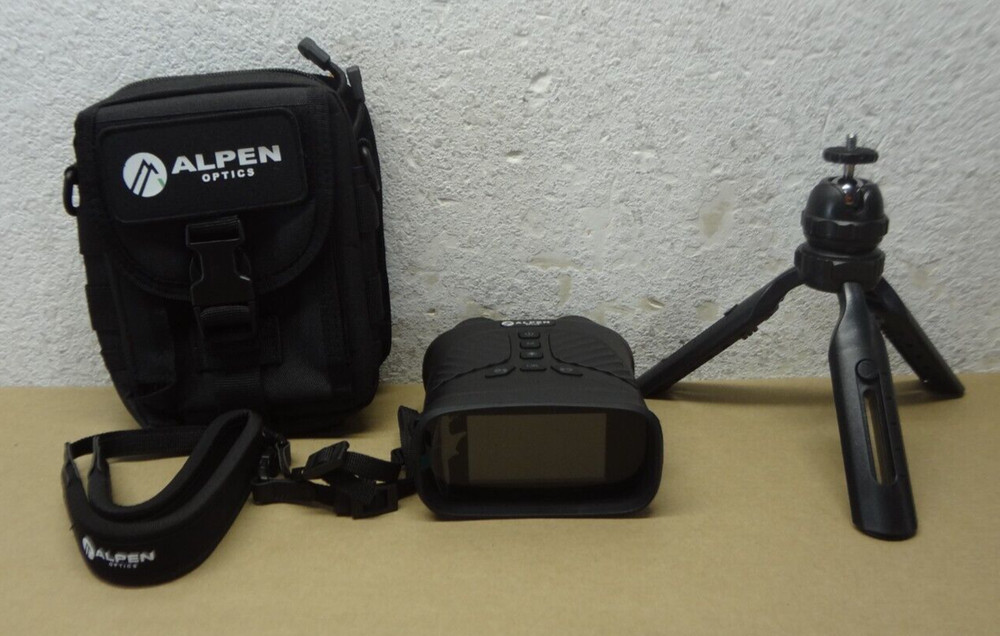 Alpen Optics Night Vision Digital Binoculars Kit with Carry Case, Strap & Tripod