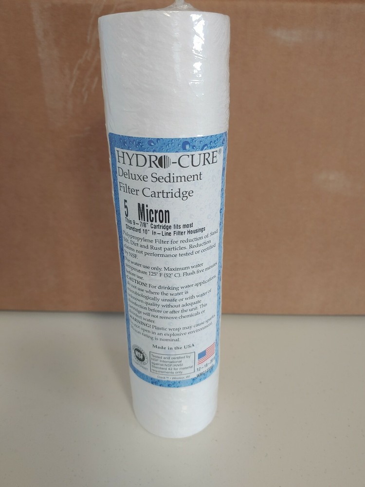 HYDRO-CURE Deluxe Sediment 10" Filter 5 MICRON. Case of 24 FILTERS.