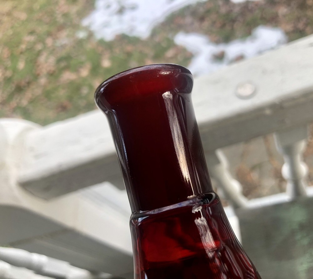 2 Vintage Ruby Red Glass Beakers