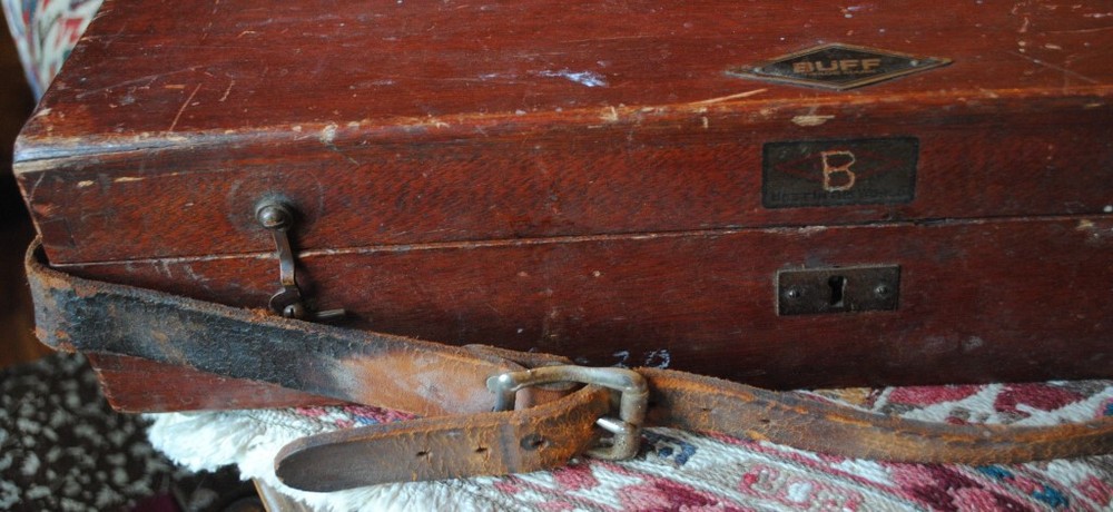 ANTIQUE TRANSIT BUFF AND BUFF BOSTON PLANE TABLE # 23638 ORIGINAL CASE W/STRAP