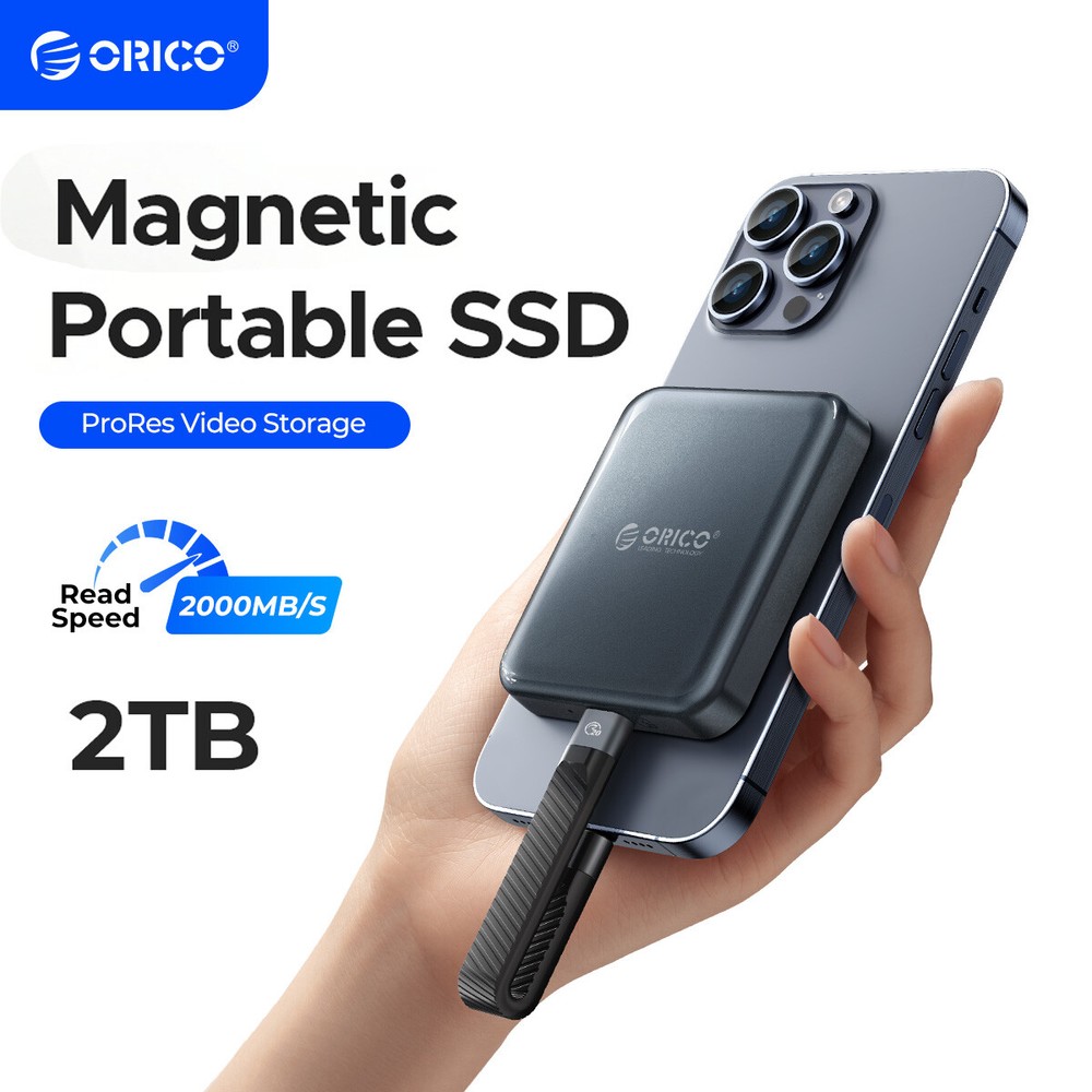 ORICO 2TB Magnetic External SSD 2000MB/s Portable Solid State Drive 4K ProRes