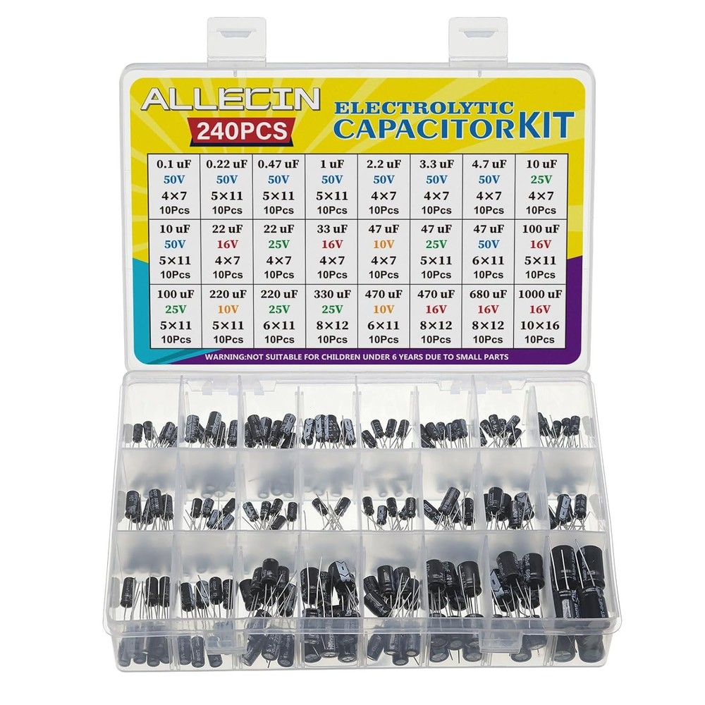 Electrolytic Capacitor Assortment Kit 24 Values