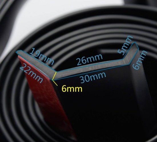 Universal self - adhesive bumper attachment 2500mm