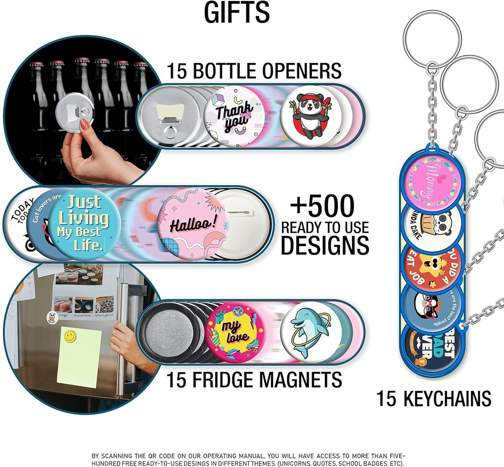 Craft & Share - Button Maker Machine for 500 Unique Badges & Personalized Gifts