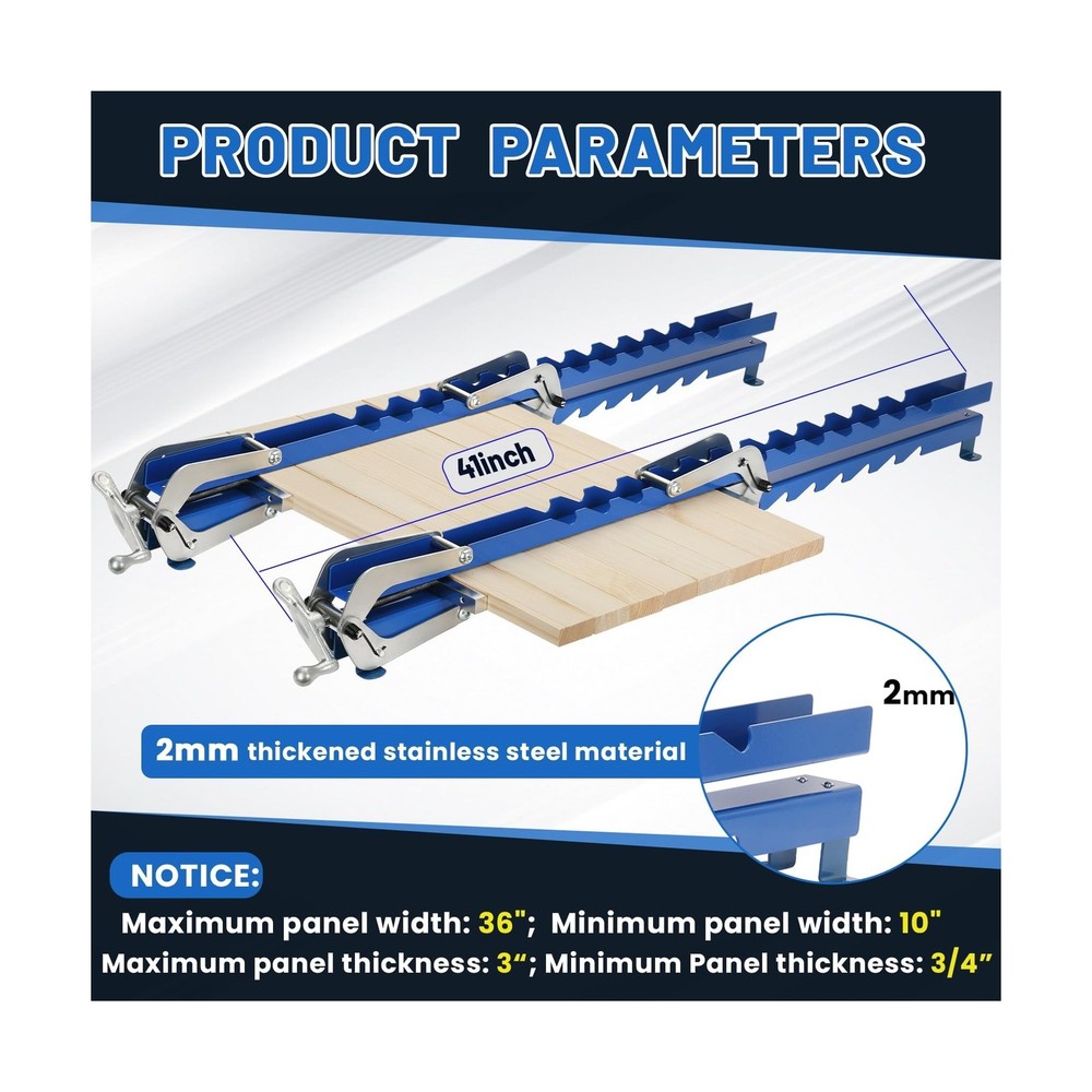 41 Inch Panel Clamps Woodworking (2-Pack) with Mounting Brackets, 4-Way Press...