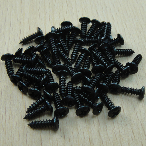 100pcs Guitar Pickguard Mounting Screws Black Scratch Plate Screws