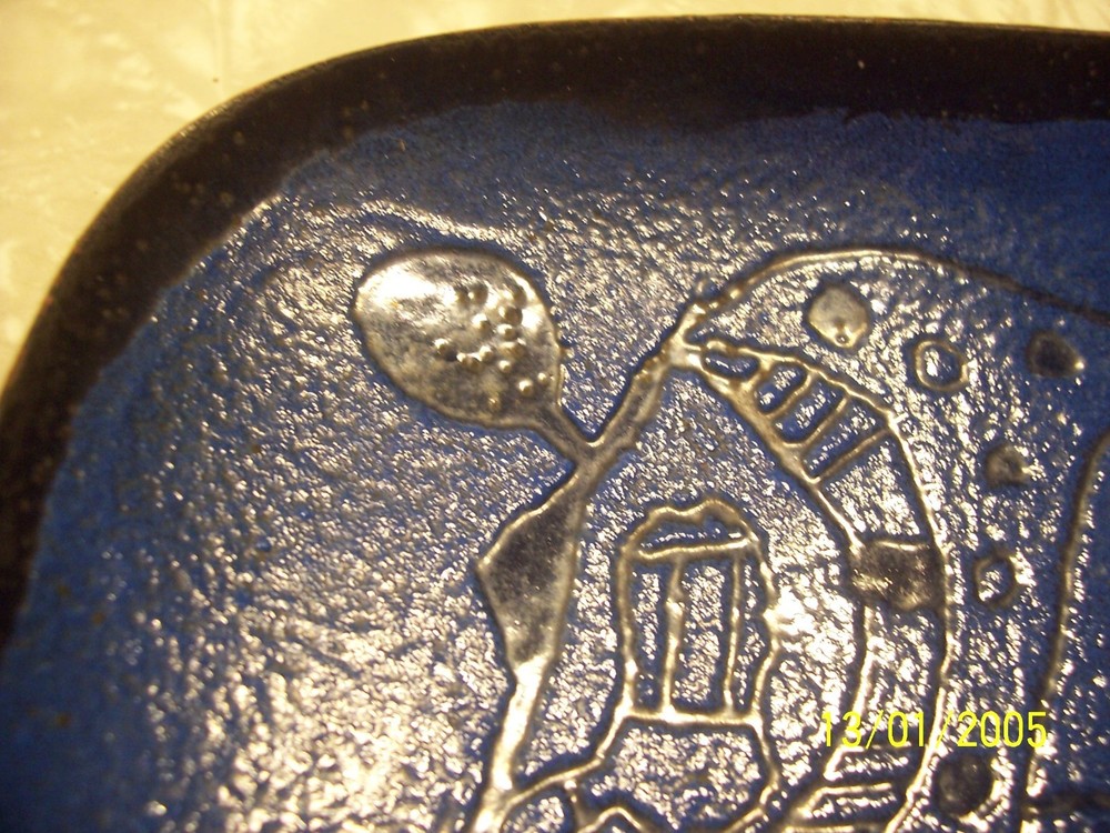 Unique Abstract Enamel On Copper Plate