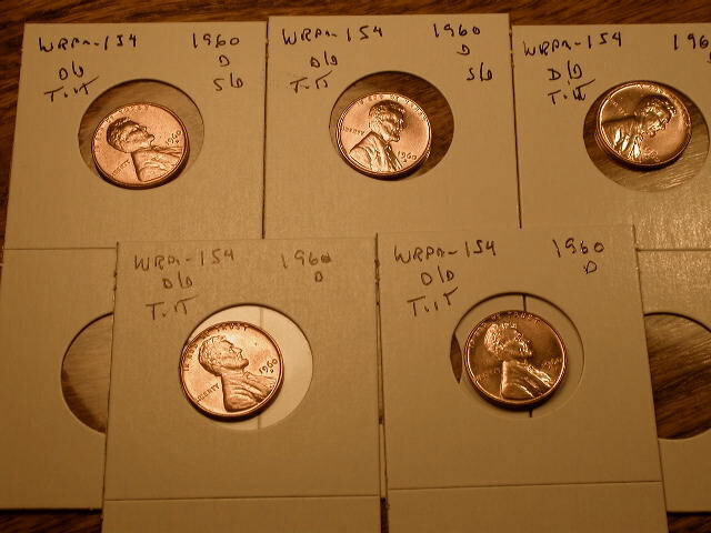 1960-D SD WRPM#154 D/D Tilted Ch/Gem BU/Uncirculated Red Lincoln Cent Error