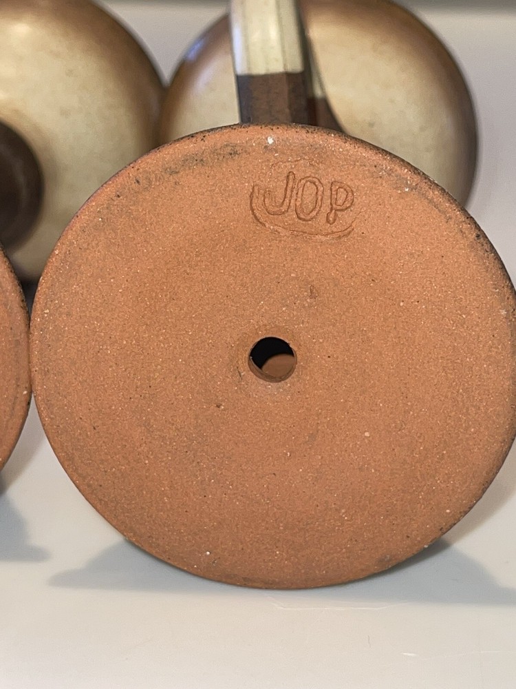 Jack O'Patsy JOP Ireland Studio Pottery Celtic Spiral Votive Candle Holders EUC