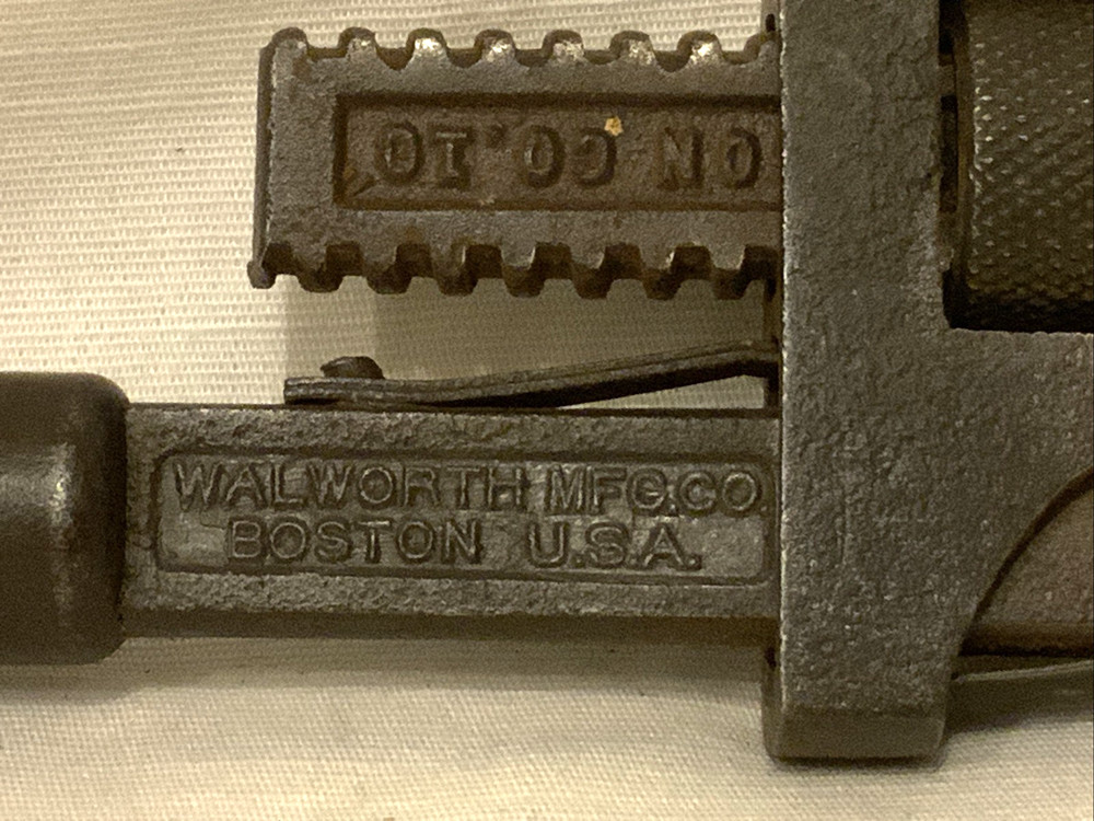 Vintage 10” Stillson Pipe Wrench Wood Handle