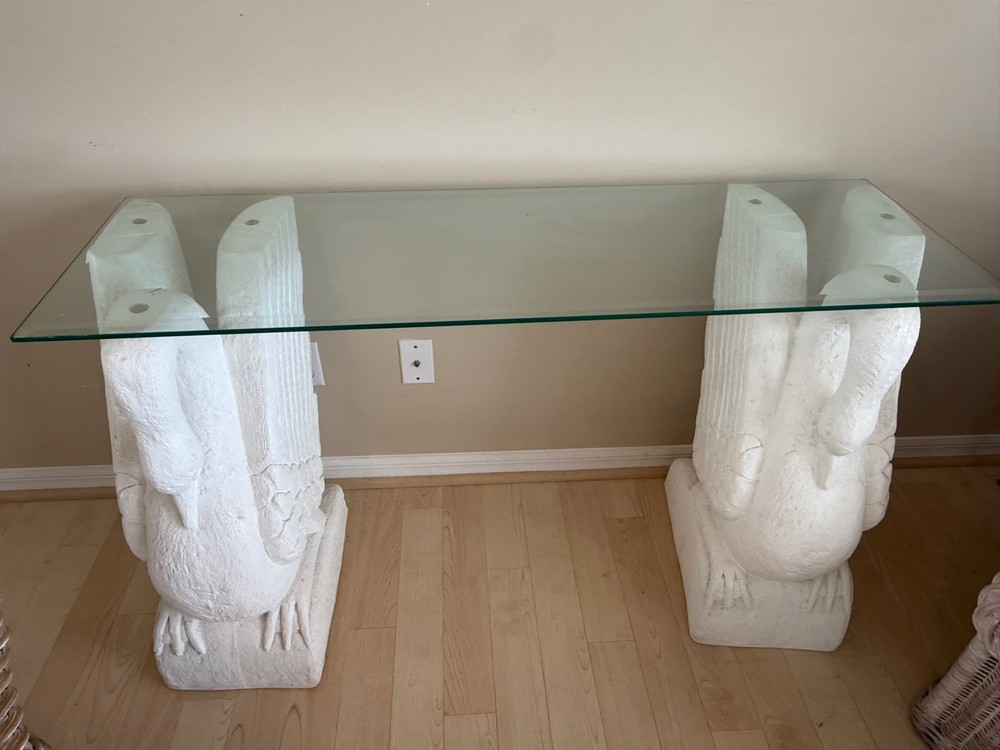 Beautiful 1980s Postmodern Swans console / entry table