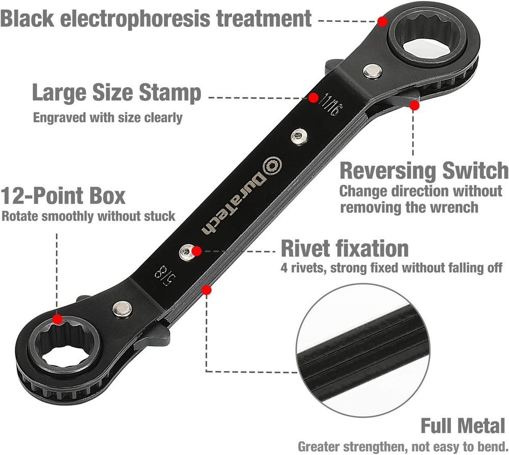 DURATECH 10-Piece Reversible Ratcheting Wrench Set