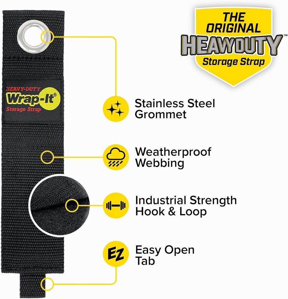 Powerful 6-Pack Heavy-Duty Black Straps - Secure Your Cords & Tools Effortlessly