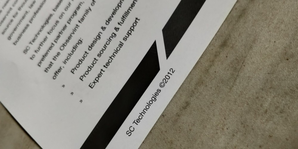 2012 SC Technologies (observint technologies) Catalog / Company Brochure C3