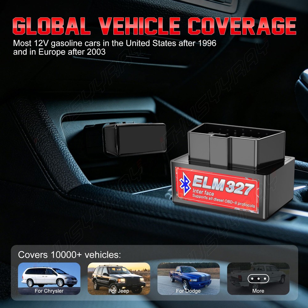 ELM327 Bluetooth Car OBDII OBD2 Diagnostic Scanner Tool Code Reader For Android