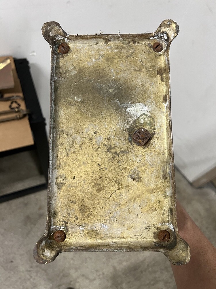 Vintage Solid Brass Fireplace 3 Tools with Stand Set