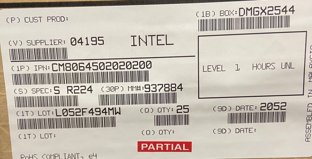 Intel CM8064502020200 SR224 Xeon Processor E7-4820 v3 New Processor From Tray