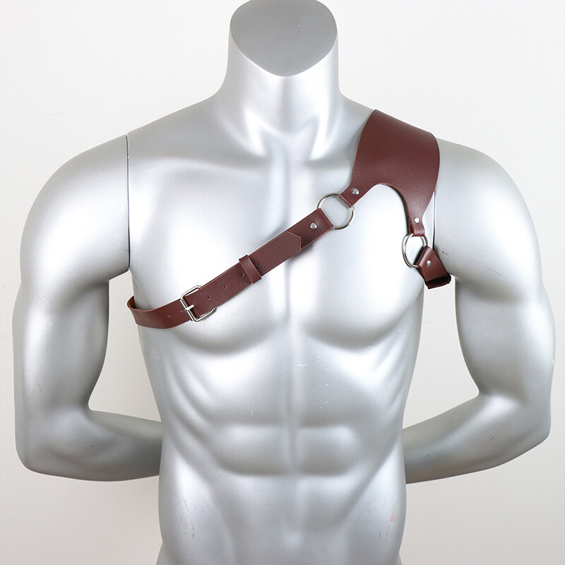PU Leather Harness Medieval Armor Man Gothic Shoulder Belt Warrior Cosplay