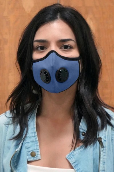 Sky Blue Unisex Face Mask with Double Valves