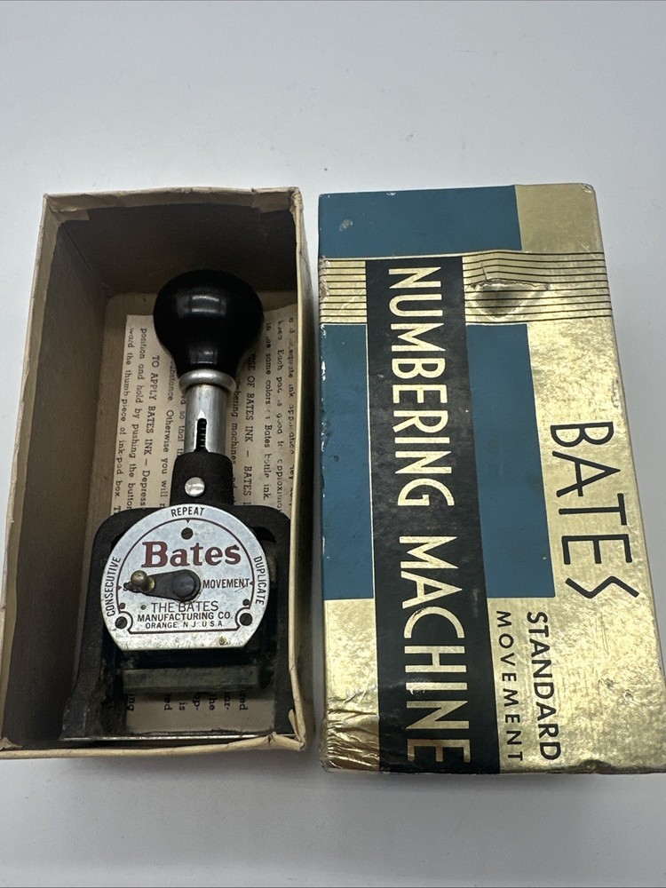 VTG Bates Numbering Machine 6 Wheel Style E In Box
