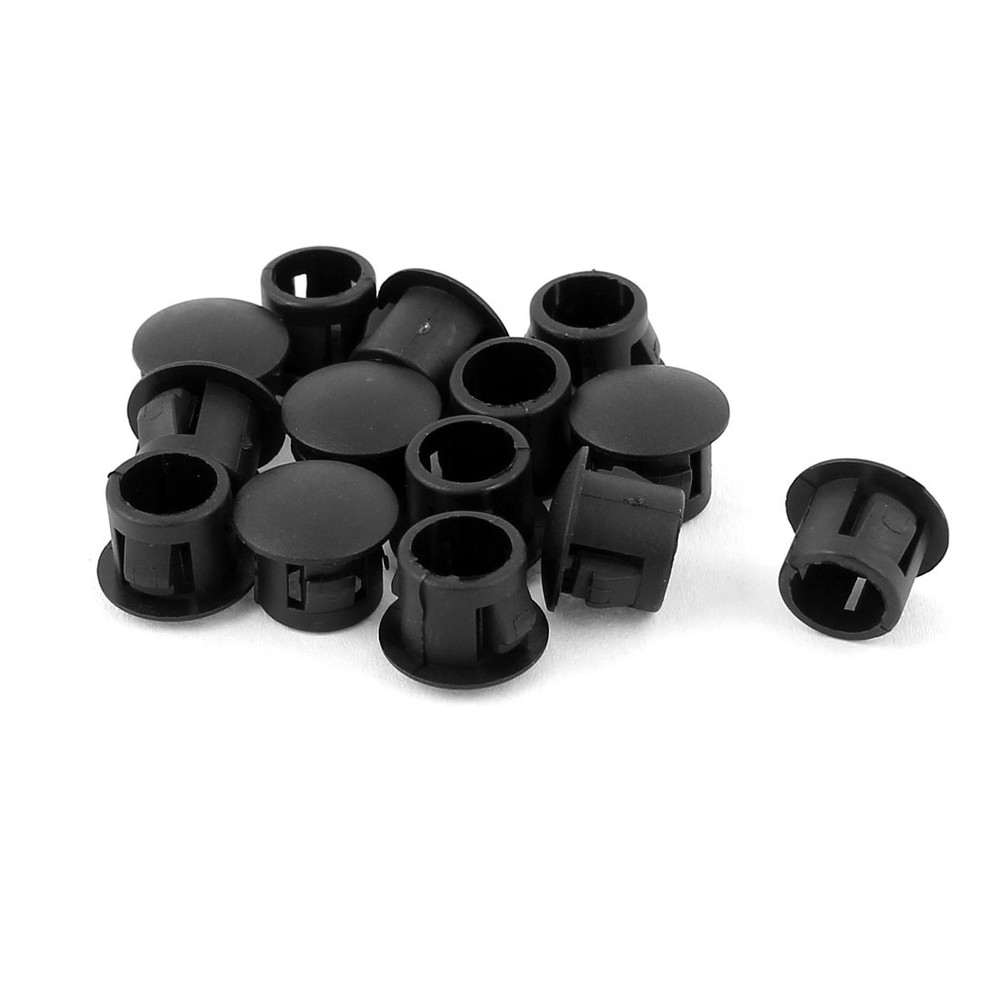 Nylon Round Snap in Mounting Rigid Locking 0.31" Panel Hole 14 Pcs
