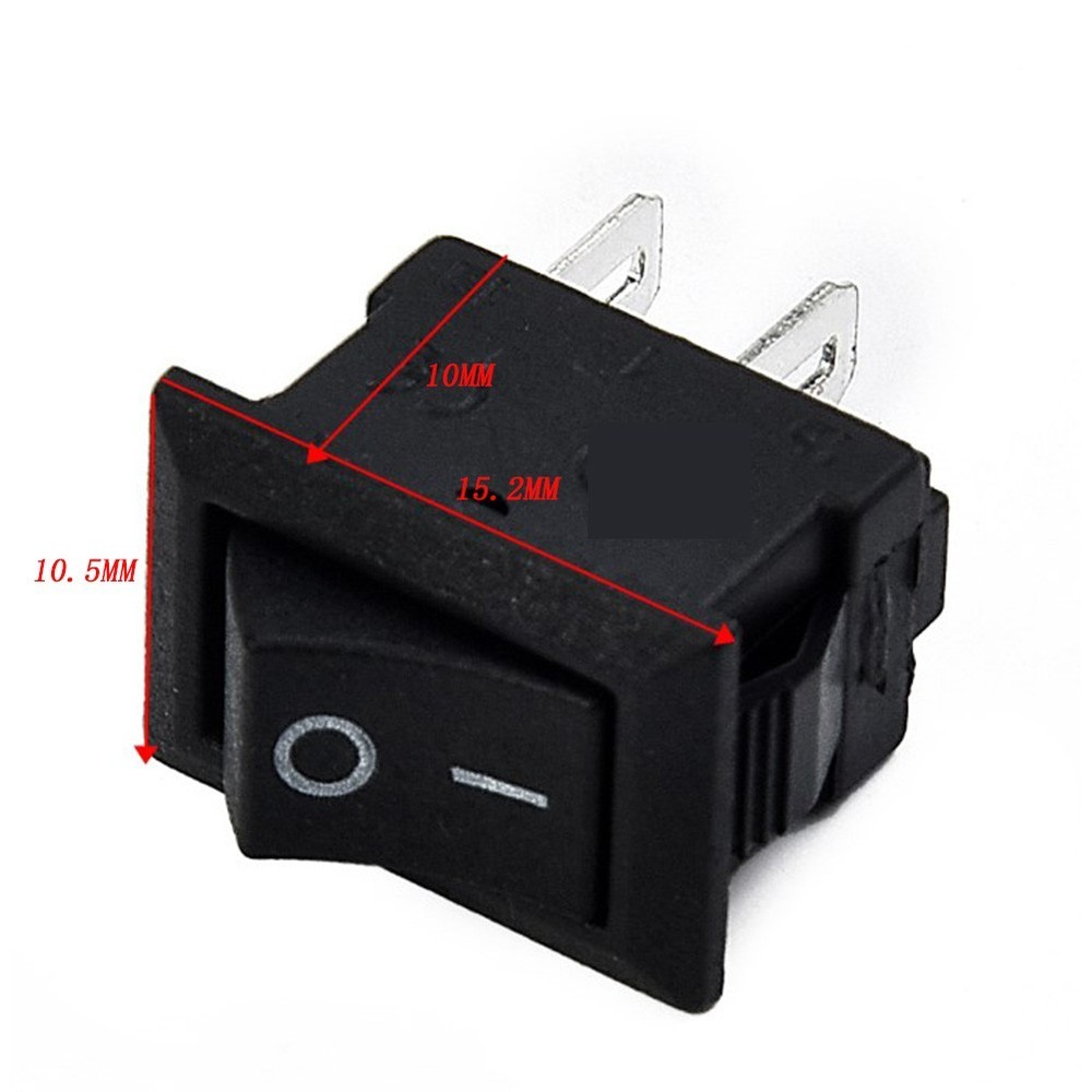 10pcs SPST On/Off Switch Mini Black 2 Pin Toggle Switch DC 12V-16A Tool